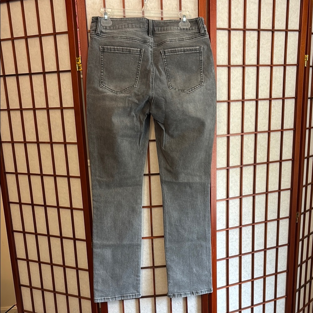 Cabi Button Fly Straight Women's Gray Jeans, 8 - Picture 4 of 9